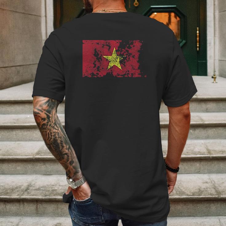 Vietnam Flag Mens Back Print T-shirt Gifts for Men