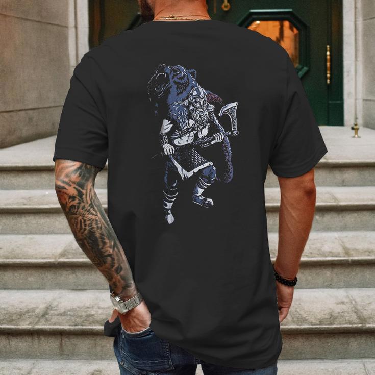 Viking Berserker Bear Spirit Mens Back Print T-shirt Gifts for Men