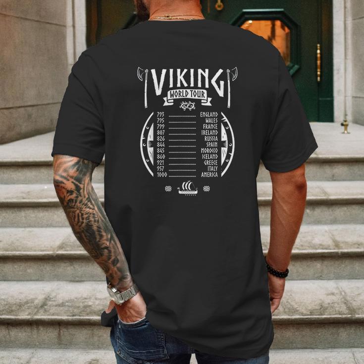 Viking World Tour Dates Odin Norse Viking Mythology Gift Mens Back Print T-shirt Gifts for Men