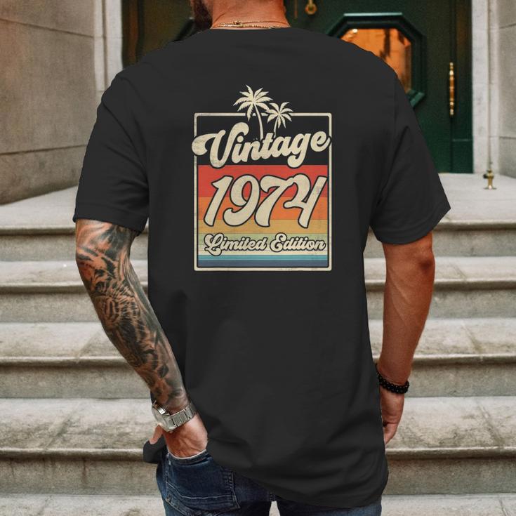 Vintage 1974 47Th Birthday Limited Edition 47 Years Old Mens Back Print T-shirt Gifts for Men