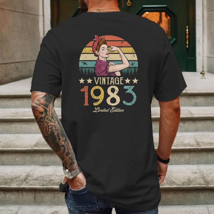 Vintage 1983 Limited Edition 1983 39Th Birthday 39 Years Old Mens Back Print T-shirt Gifts for Men