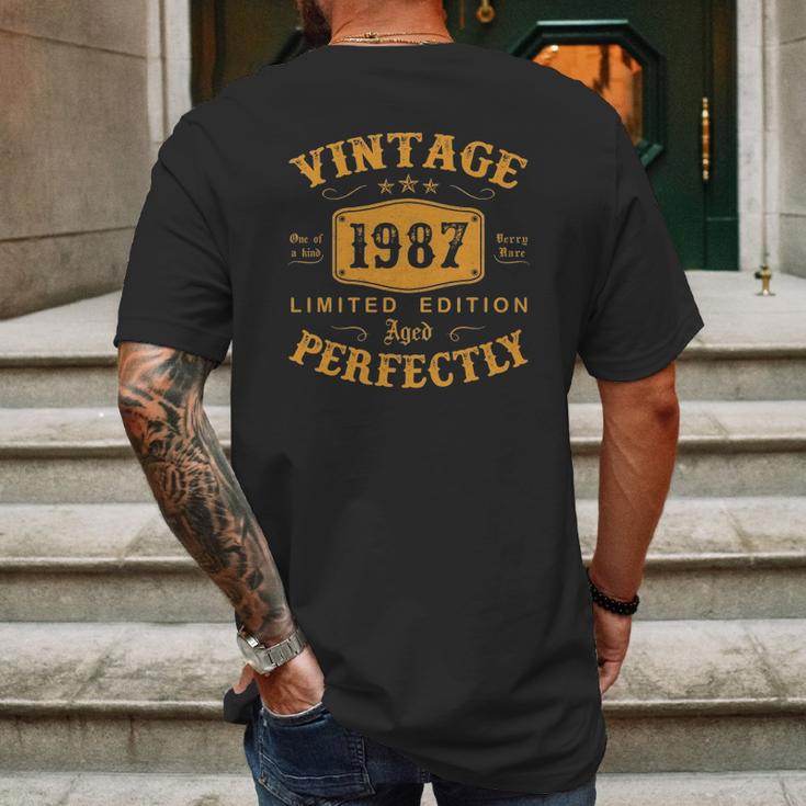 Vintage 1987 35 Years Old Gifts 35Th Birthday Gifts For Men Mens Back Print T-shirt Gifts for Men