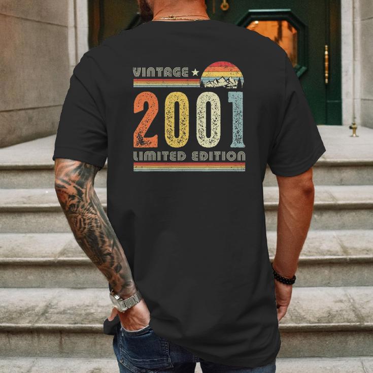 Vintage 2001 Made In 2001 21St Birthday 21 Years Old Mens Back Print T-shirt Gifts for Men