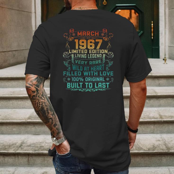 Vintage 55 Years Old March 1967 55Th Birthday Gift Mens Back Print T-shirt Gifts for Men