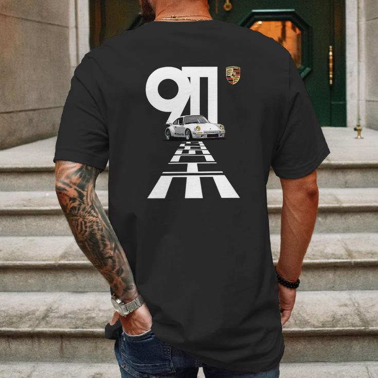 Vintage 911 Porsche Racing Car Mens Back Print T-shirt Gifts for Men