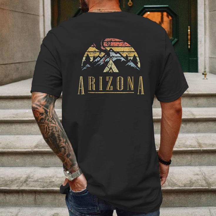 Vintage Arizona Mountains Camping Mens Back Print T-shirt Gifts for Men