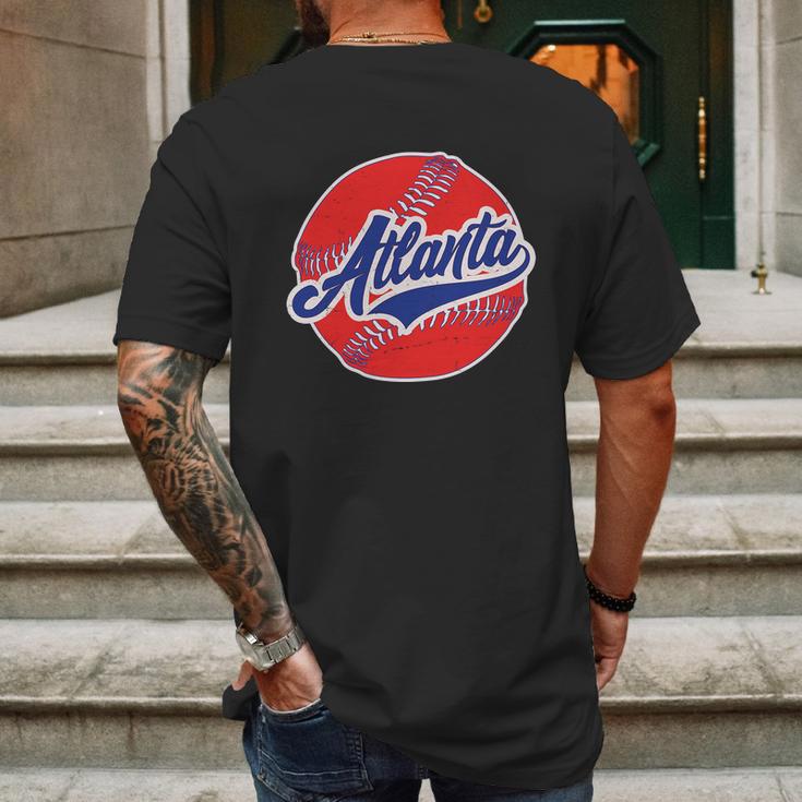 Vintage Atlanta Baseball Sports Logo Mens Back Print T-shirt Gifts for Men