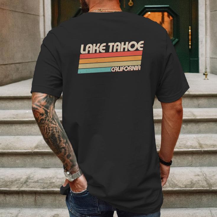 Vintage Lake Tahoe California Logo Mens Back Print T-shirt Gifts for Men