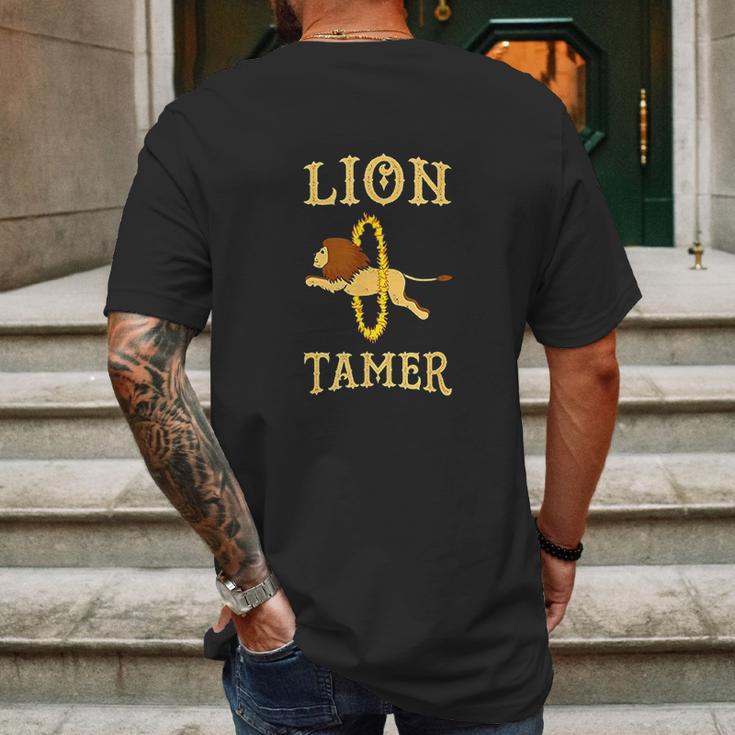 Vintage Lion Tamer Event Circus Staff Themed Birthday Party Mens Back Print T-shirt Gifts for Men