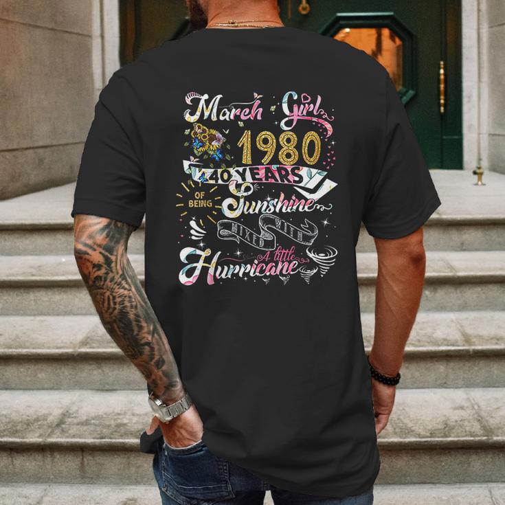 Vintage March 1980 Classic 40Th Birthday Gift 40 Years Old Mens Back Print T-shirt Gifts for Men