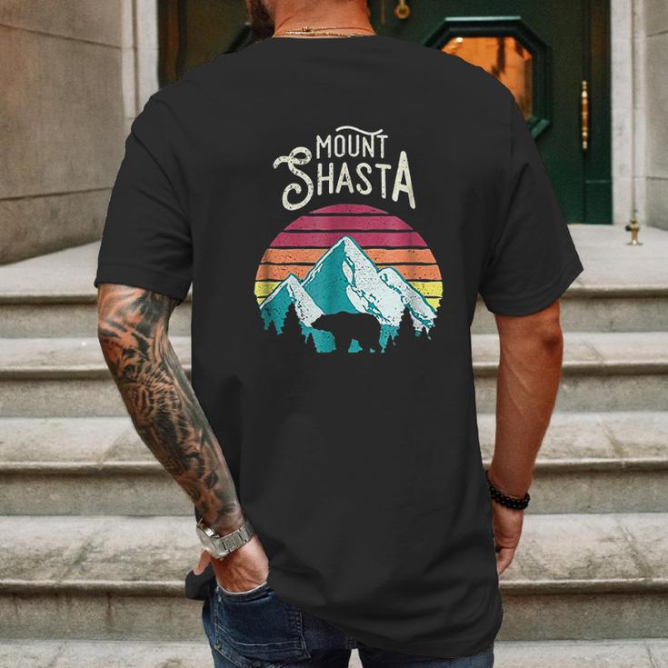 Vintage Mount Shasta Mountains Bear Mens Back Print T-shirt Gifts for Men