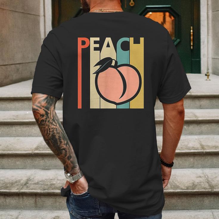 Vintage Peach Fruit Emoji Mens Back Print T-shirt Gifts for Men