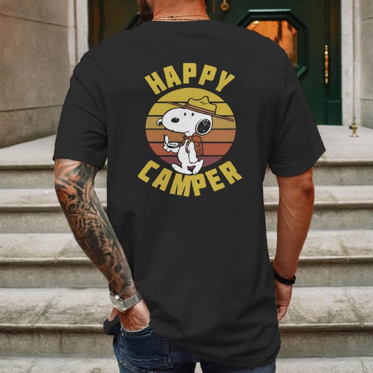 Vintage Peanuts Snoopy Happy Camper Mens Back Print T-shirt Gifts for Men