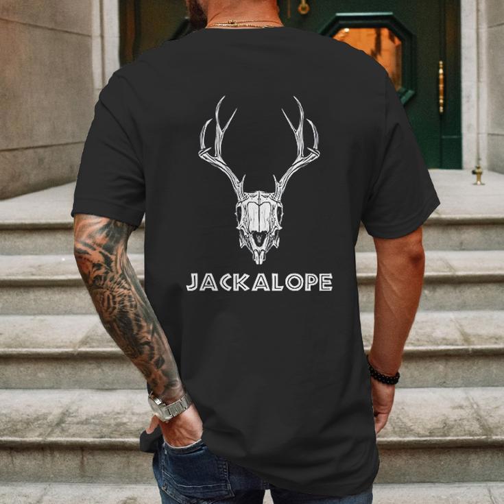 Vintage Retro Jackalope Skull Legendary Mens Back Print T-shirt Gifts for Men