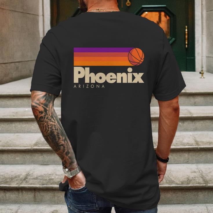 Vintage Retro Phoenix Arizona Basketball Logo Mens Back Print T-shirt Gifts for Men