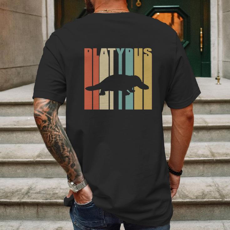 Vintage Retro Platypus Silhouette Mens Back Print T-shirt Gifts for Men