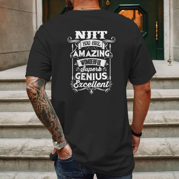 Vintage Tshirt For Njit Mens Back Print T-shirt Gifts for Men