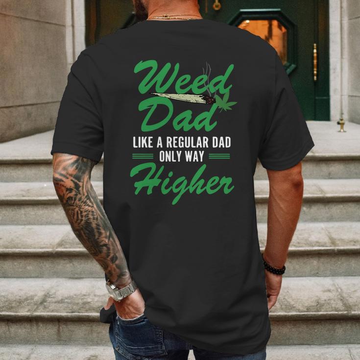 Vintage Weed Dad Like A Regular Dad Only Way Higher Fathers Day Mens Back Print T-shirt Gifts for Men