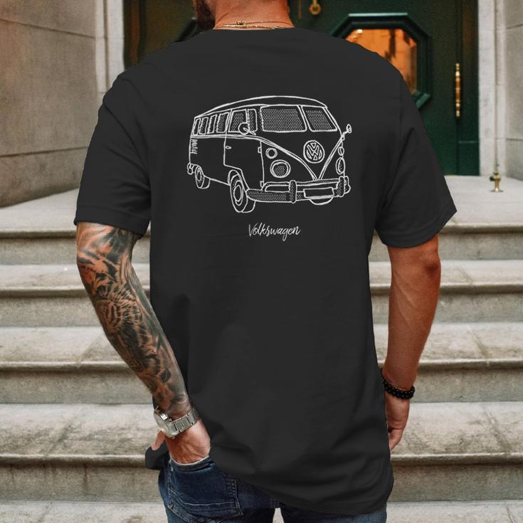 Volkswagen Camper Doodle Mens Back Print T-shirt Gifts for Men