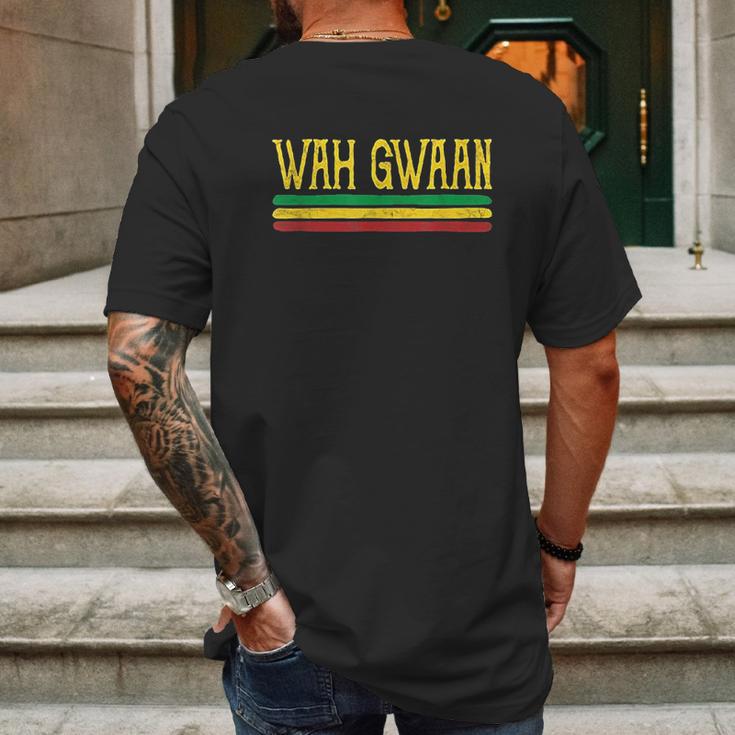 Wah Gwaan Funny Jamaica Jamaican Colors Rasta Reggae Mens Back Print T-shirt Gifts for Men