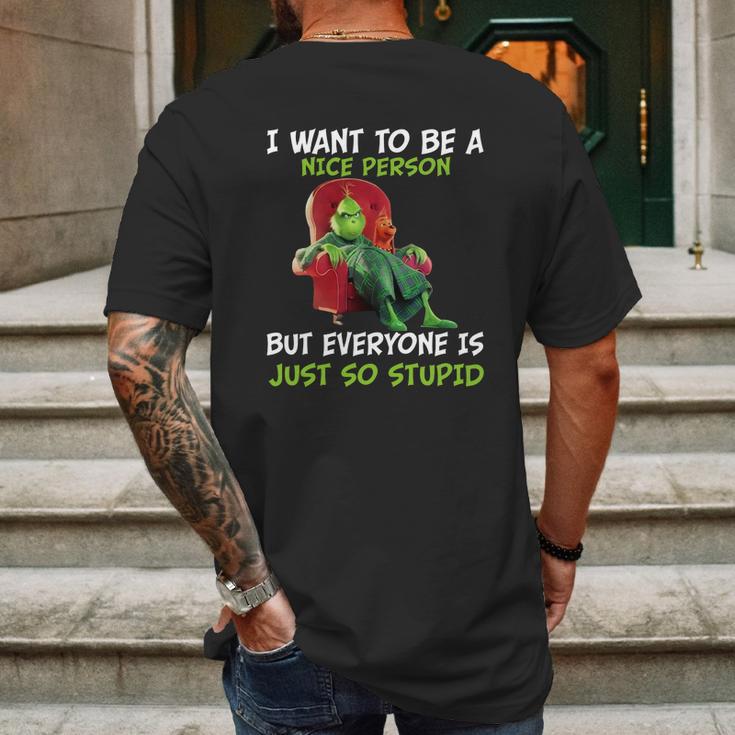 I Want To Be A Nice Person Mens Back Print T-shirt Gifts for Men