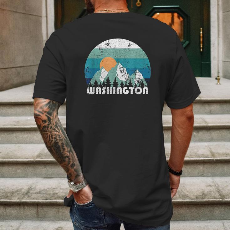 Washington State Retro Vintage Mens Back Print T-shirt Gifts for Men