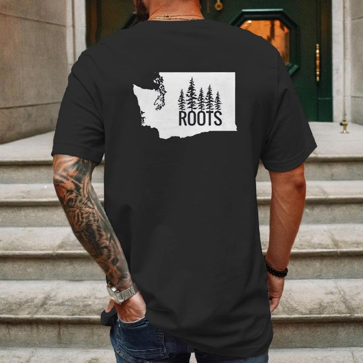 Washington State Roots Mens Back Print T-shirt Gifts for Men