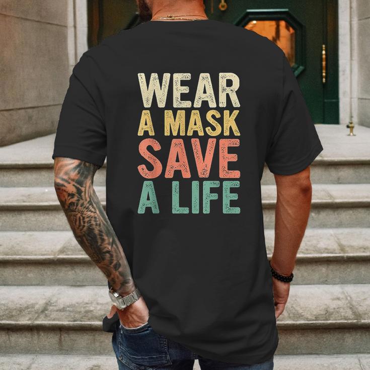 Wear A M Ask Save A Life Gift For Awareness Social Distancing Mens Back Print T-shirt Gifts for Men