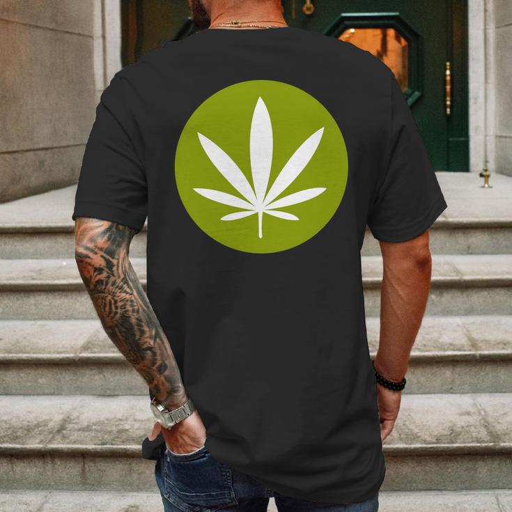 Weed Sativa Leaf T-Shirt Mens Back Print T-shirt Gifts for Men