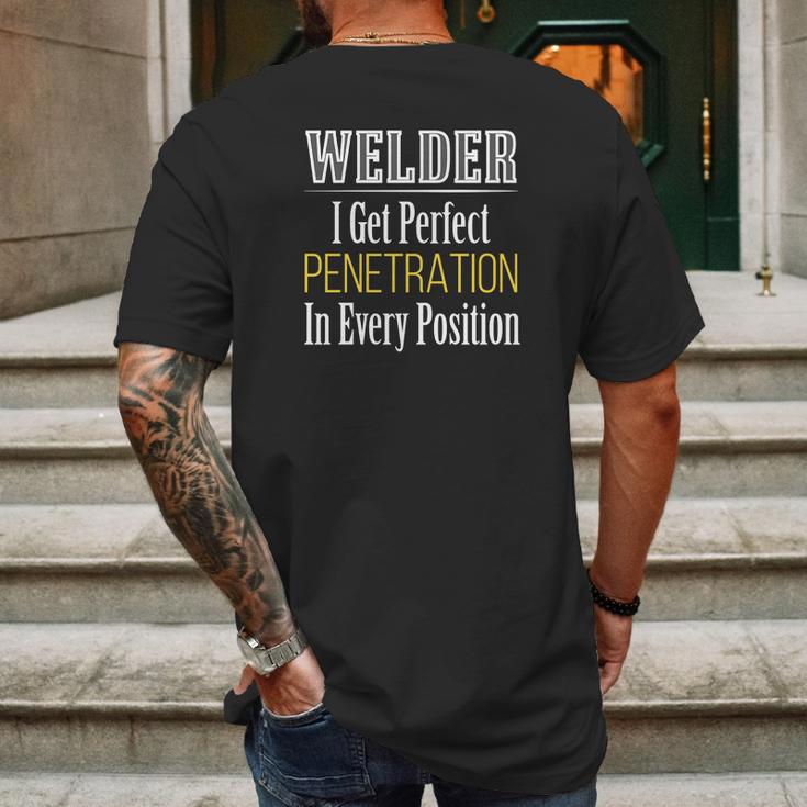 Welder Penetration Mens Back Print T-shirt Gifts for Men