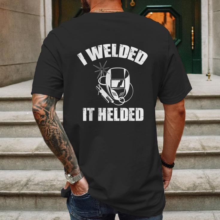 Welder Welding Machine Mechanic Work Arc Accessories Mens Back Print T-shirt Gifts for Men