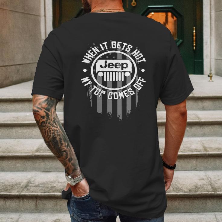 When It Gets Hot My Top Comes Off Jeep Mens Back Print T-shirt Gifts for Men