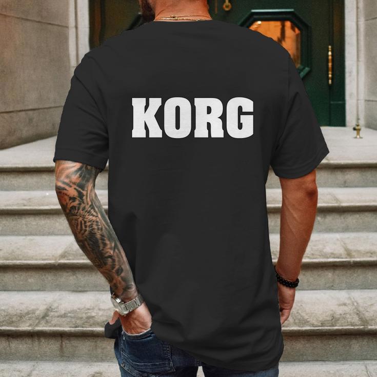 White Korg Mens Back Print T-shirt Gifts for Men