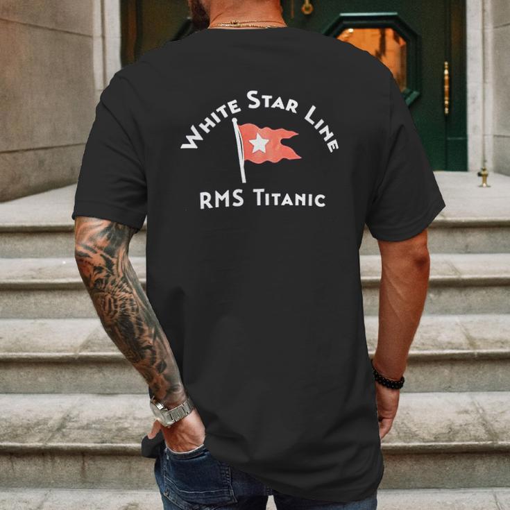 White Star Line Rms Titanic Crew Historic Nautical Sailing Sailor Boating Boater Cruise Cruising Mens Back Print T-shirt Gifts for Men