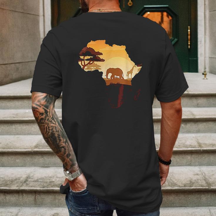 Wildlife Safari Animals Ivory Elephant Mens Back Print T-shirt Gifts for Men