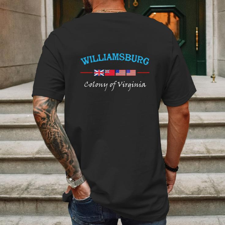 Williamsburg Virginia Colony Shirt Mens Back Print T-shirt Gifts for Men