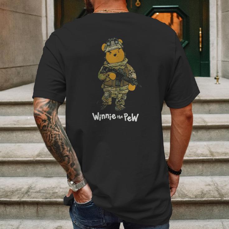 Winnie The Pew Bear Soldier Mens Back Print T-shirt Gifts for Men