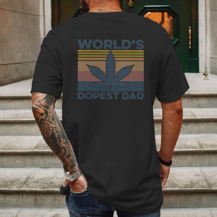 World’S Dopest Dad Weed Vintage Shirtc Mens Back Print T-shirt Gifts for Men