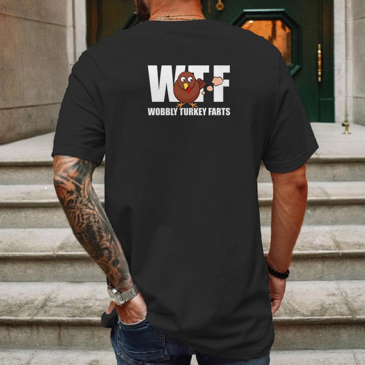 Wtf Wobbly Turkey Farts Funny Thanksgiving Day Mens Back Print T-shirt Gifts for Men