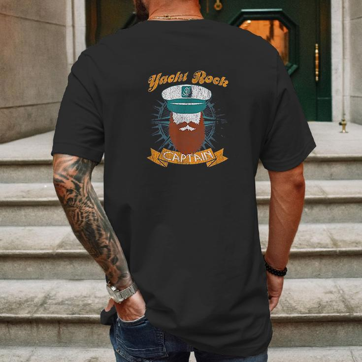 Yacht Rock Captain Party Boat Drinking Bearded Mens Back Print T-shirt Gifts for Men