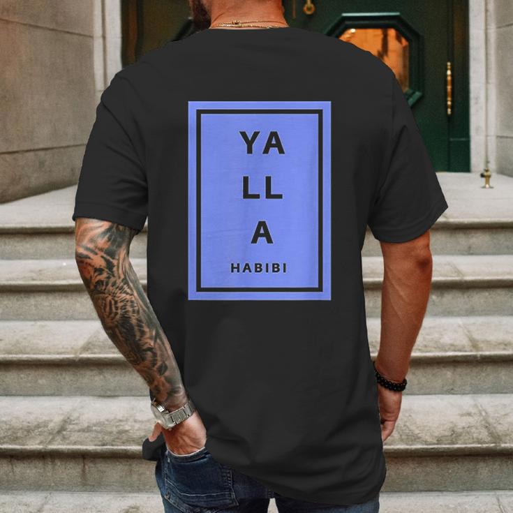 Yalla Habibi Arabic Lebanese Mens Back Print T-shirt Gifts for Men