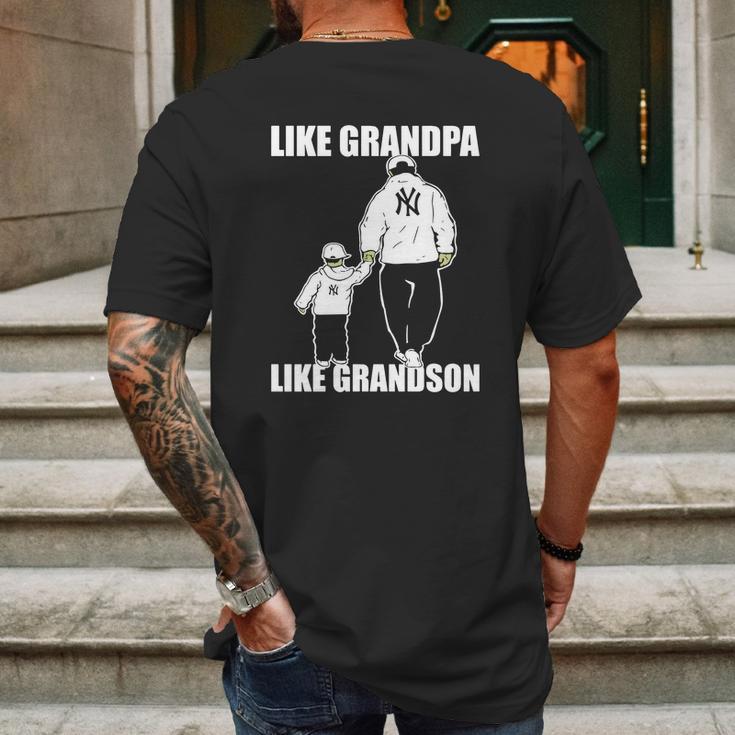 Yankees Like Grandpa Like Grandson Tshirt Mens Back Print T-shirt Gifts for Men