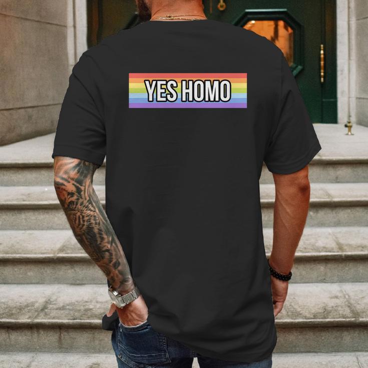 Yes Homo Gift Funny Gay Pride Month Meaningful Gift Graphic Design Printed Casual Daily Basic Mens Back Print T-shirt Gifts for Men