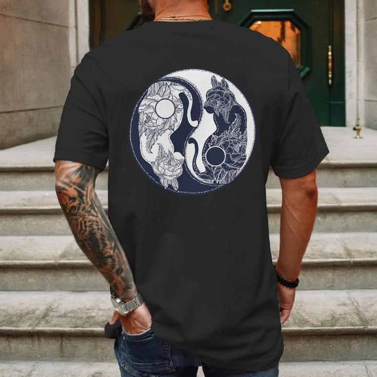 Yin Yang Cat Logo Mens Back Print T-shirt Gifts for Men