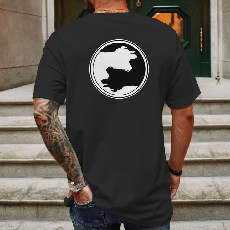 Yin Yang Cows Cow Mens Back Print T-shirt Gifts for Men