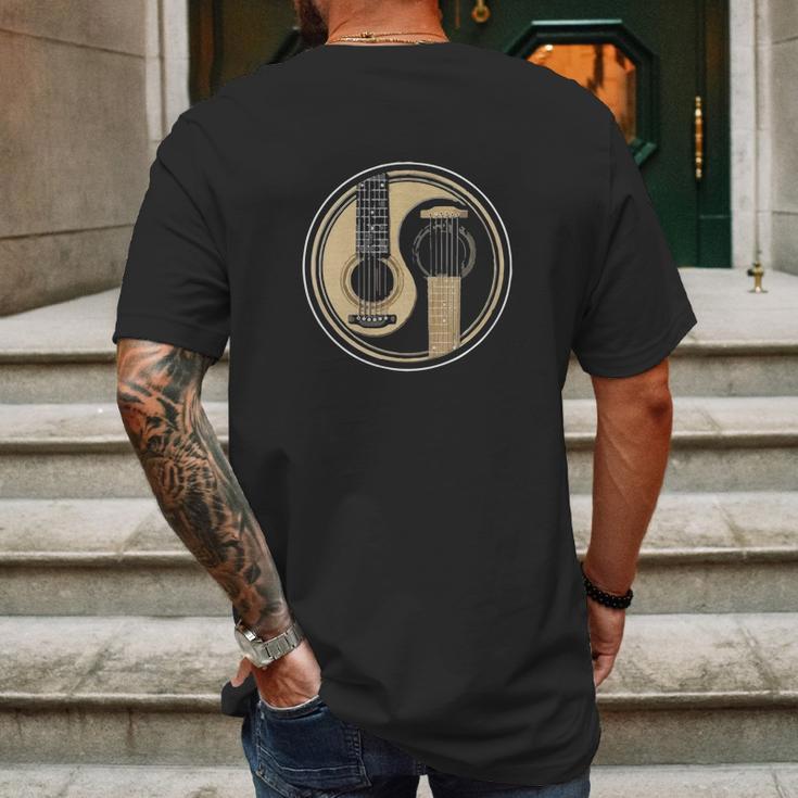 Yin Yang Guitar Rock Shirt Funny Guitar Mens Back Print T-shirt Gifts for Men