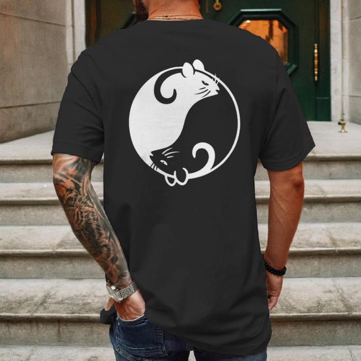 Yin Yang Year Of The Rat Happy Chinese New Year 2020 Black And White Rat Mens Back Print T-shirt Gifts for Men