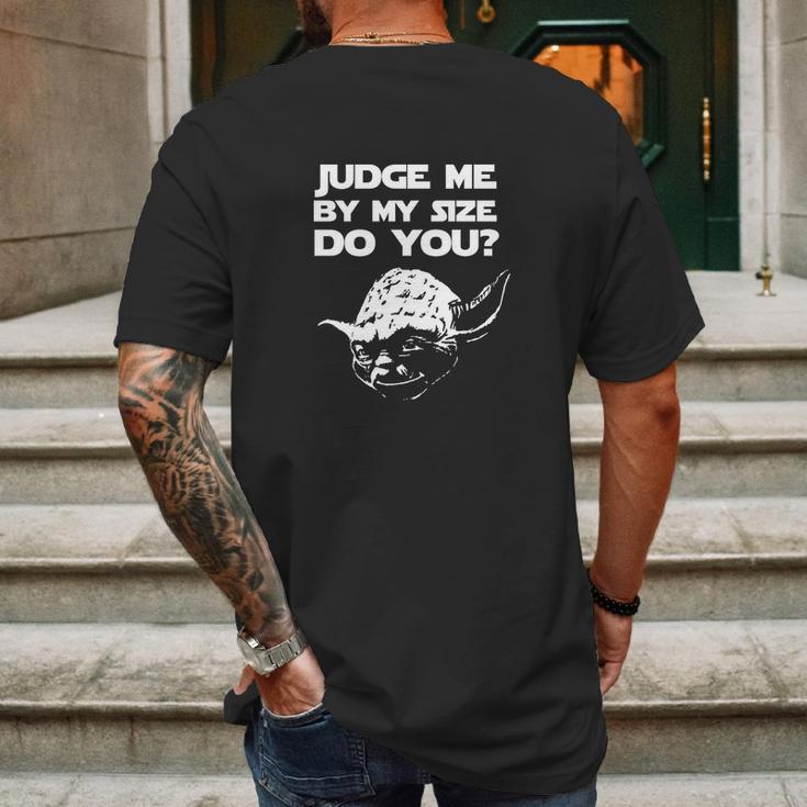 Yoda Judge Me By Size Mens Back Print T-shirt Gifts for Men