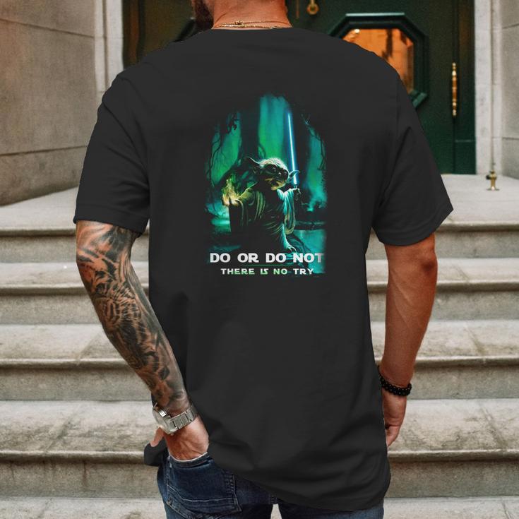 Yoda Do Or Do Not There Is No Try Mens Back Print T-shirt Gifts for Men