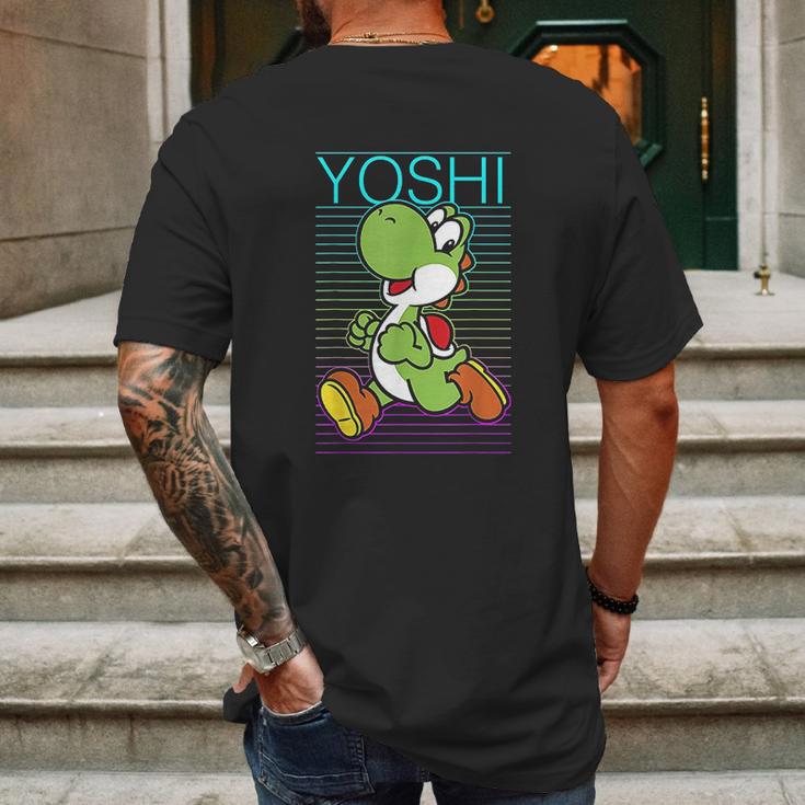 Yoshi Retro Gradient Fade Poster Mens Back Print T-shirt Gifts for Men